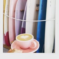 Cappucino mit hafermilch  at Coffee & Waves in Lagos