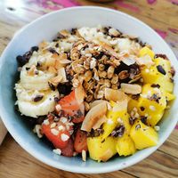 Acai bowl with some extras at Coffee & Waves in Lagos