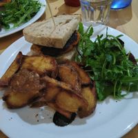 Vegan burger and awesome chips at Loving Food in Stirling