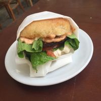 this is with the gluten-free bun option. Amazing!  at Buddha Burgers - Yehuda HaLevy in Tel Aviv