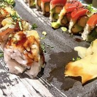 Shiitake to me roll (always my go to) and vegan hot night   at Blue Sushi Sake Grill - Uptown in Dallas