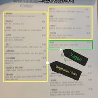 Vegetarian pizzas menu : one is labeled vegan (be careful, no tomato sauce on it. I'd advise to ask to add it or have a vegetarian pizza without cheese.) at Arte Bianca in Aljezur