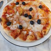 Margherita with black olives at Pizza Express in Watford
