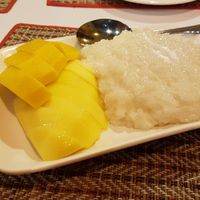 Mango and sticky rice at Lao Kitchen in Vientiane