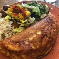 Omelette and salad  at Megafauna in Southport