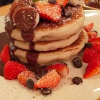 Chocolate drops pancakes at LEO Pancakes in Leuven