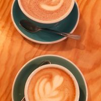 Dark chocolate + cappucino with oat  at LEO Pancakes in Leuven