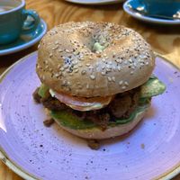 bagel with "pulled pork" (vegan) at LEO Pancakes in Leuven