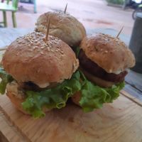 mini burgers at Cocina de Emy Natural Food in Santa Marta