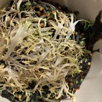 Black sesame spaghetti- take out at Nammi Plant Lab in Seoul