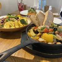 orange salad, pasta and gnocchi  at Nammi Plant Lab in Seoul