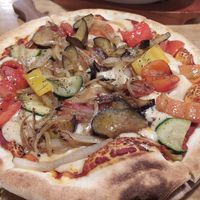 Veggie pizza at Nammi Plant Lab in Seoul