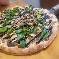Mushroom pizza at Nammi Plant Lab in Seoul