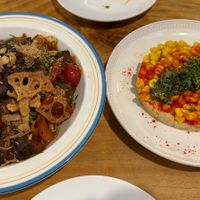 Tomato curry and corn dish   at Nammi Plant Lab in Seoul