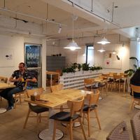 Overall eating area at Nammi Plant Lab in Seoul