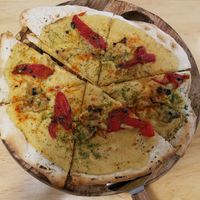 Hummus pizza at Nammi Plant Lab in Seoul