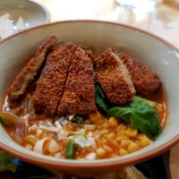 Vegan cutlet sour & spicy ramen at Nammi Plant Lab in Seoul