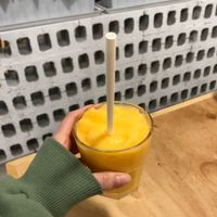 orange smoothie at Nammi Plant Lab in Seoul