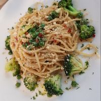 Aglio e olio spaghetti at Nammi Plant Lab in Seoul