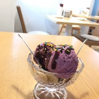 Coconut blueberry ice cream at Nammi Plant Lab in Seoul