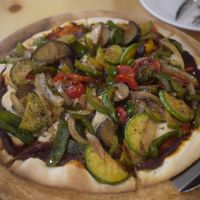 Vegetable pizza at Nammi Plant Lab in Seoul