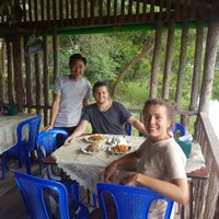 Having our picture with Samsoe on our last day. at Sun's Rays in Nyaungshwe