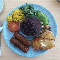 Vegan breakfast at Roots Cafe in Abergele