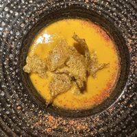 Zuppa di Ceci e Chips di Polenta  at Il Caminetto in Transacqua