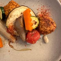 Polpettine di legumi con ortaggi di stagione at Il Caminetto in Transacqua