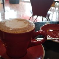 Vegan coffee varieties available 20kKip up, choice: soy or almond milk at Cafe Eh Eh in Vang Vieng