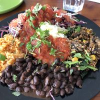 Gluten free version of vegetarian burrito at The Green Room in Lagos