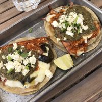 Vegetarian street tacos. Very filling at The Green Room in Lagos