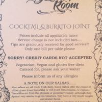 Menu at The Green Room in Lagos