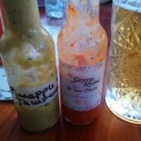 Pineapple jalapeño hot sauce, mango Jamaican pepper hotsauce at The Green Room in Lagos