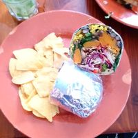 Vegan burrito (doesn't come with guac, I ended up ordering extra guac) at The Green Room in Lagos