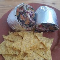 Burrito vegano at The Green Room in Lagos