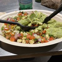 Sofritas burrito bowl with guacamole   at Chipotle in Lebec