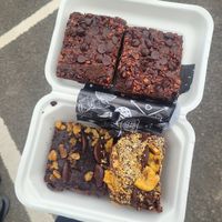 Double Choc x2, Coffee Walnut, and Banana Coconut Brookie at Dark Matters in Bristol