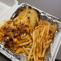 Mac and cheese burger  at Trio Plant-Based in Minneapolis