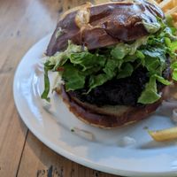 Falafel sandwich and fries at Trio Plant-Based in Minneapolis
