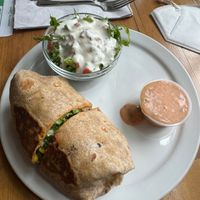 Ranchy wrap with side salad at Trio Plant-Based in Minneapolis