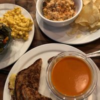 Grilled ham and cheeze with tomato soup (we ordered a second it was soo good).  at Trio Plant-Based in Minneapolis