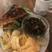 BLT and collard greens at Trio Plant-Based in Minneapolis