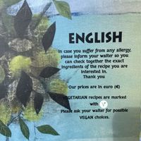 Vegan & vegetarian choices at Su e Giu in Naxos