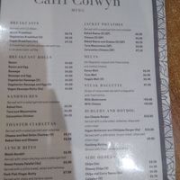 Menu page 2 of 2 at Caffi Colwyn in Caernarfon