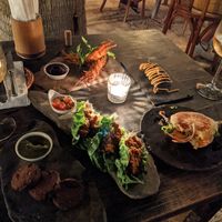 3 veg dishes on left side at LUUMA in Holbox