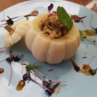 Stuffed pumpkin at 66 Green Restaurant in Perigueux