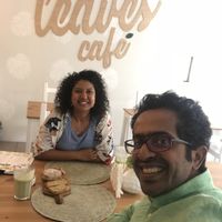 Enjoying a breakfast date  at Leaves Cafe in Cotovia