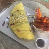 Vegan Tapioca with Sweet Potatoes - delicious! at Leaves Cafe in Cotovia