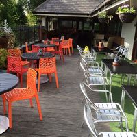 Outdoor decking at rear (from their social media) at The Library in Durham